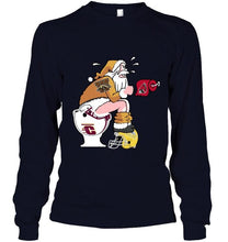 Load image into Gallery viewer, Santa Western Michigan Broncos in bathroom shirt