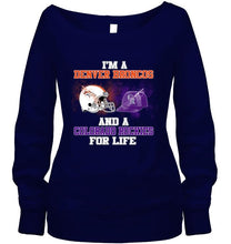Load image into Gallery viewer, i'm a Denver Bronco and a Colorado Rockie for life shirt