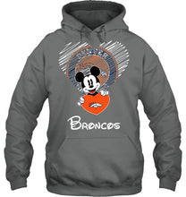 Load image into Gallery viewer, Mickey loves Denver Broncos fan shirt