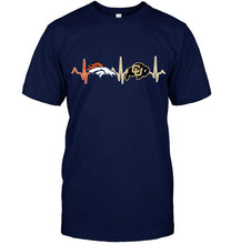 Load image into Gallery viewer, Denver Broncos Colorado Buffaloes heartbeat shirt