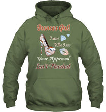 Load image into Gallery viewer, Broncos Girl I am who I am your approval isn't needed Denver Broncos fan high heel glittering shirt