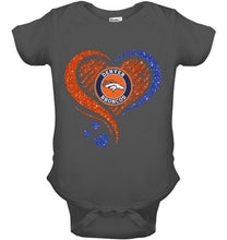 Load image into Gallery viewer, Denver Broncos heart glittering shirt