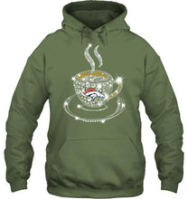 Load image into Gallery viewer, Denver Broncos coffee cup diamond glitter shirt