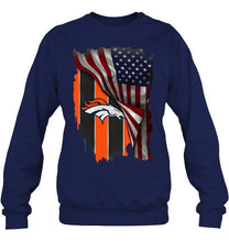 Load image into Gallery viewer, Denver Broncos american flag fan hoodie