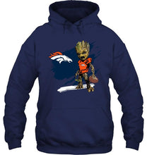 Load image into Gallery viewer, Denver Broncos angry baby groot ripped shirt