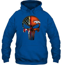 Load image into Gallery viewer, Denver Broncos skull american flag shirt