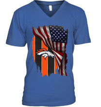 Load image into Gallery viewer, Denver Broncos american flag fan hoodie