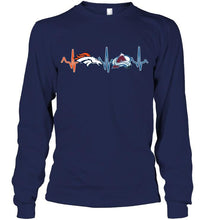 Load image into Gallery viewer, Denver Broncos Colorado Avalanche heartbeat shirt