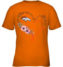 Load image into Gallery viewer, Denver Broncos butterfly heart shirt