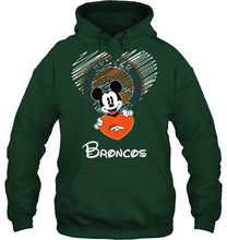 Load image into Gallery viewer, Mickey loves Denver Broncos fan hoodie