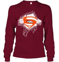 Load image into Gallery viewer, Denver Broncos Superman Ripped shirt