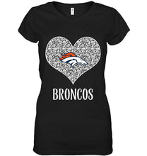 Load image into Gallery viewer, Denver Broncos heart floral pattern shirt
