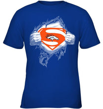 Load image into Gallery viewer, Denver Broncos Superman Ripped shirt