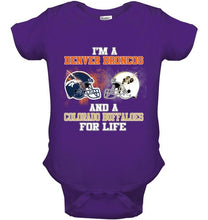 Load image into Gallery viewer, i'm a Denver Bronco and a Colorado Buffaloe for life shirt
