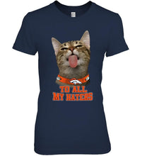 Load image into Gallery viewer, Denver Broncos cat to all my haters shirt