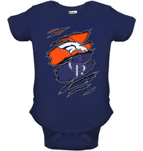 Load image into Gallery viewer, Denver Broncos and Colorado Rockies layer under ripped shirt