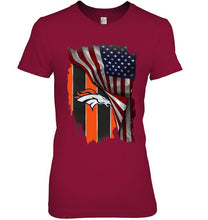 Load image into Gallery viewer, Denver Broncos american flag fan hoodie