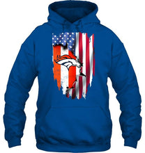 Load image into Gallery viewer, Denver Broncos flag ripped american flag shirt