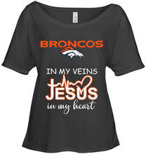 Load image into Gallery viewer, Denver Broncos in my veins jesus in my heart shirt