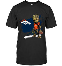 Load image into Gallery viewer, Denver Broncos angry baby groot ripped shirt