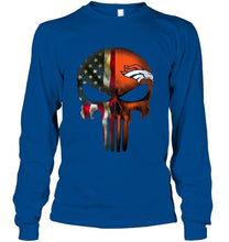 Load image into Gallery viewer, Denver Broncos skull american flag shirt
