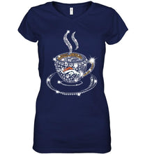 Load image into Gallery viewer, Denver Broncos coffee cup diamond glitter shirt