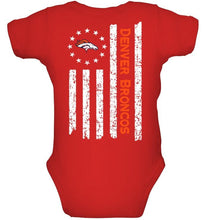 Load image into Gallery viewer, Denver Broncos star american flag on back shirt