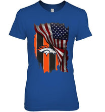 Load image into Gallery viewer, Denver Broncos american flag fan hoodie