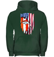 Load image into Gallery viewer, Denver Broncos flag ripped american flag shirt