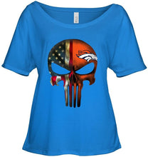 Load image into Gallery viewer, Denver Broncos skull american flag shirt