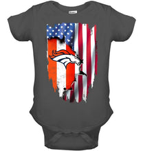 Load image into Gallery viewer, Denver Broncos flag ripped american flag shirt