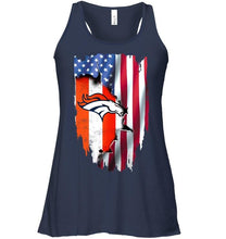 Load image into Gallery viewer, Denver Broncos flag ripped american flag shirt