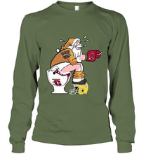 Load image into Gallery viewer, Santa Western Michigan Broncos in bathroom shirt