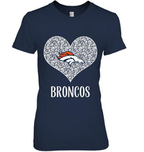 Load image into Gallery viewer, Denver Broncos heart floral pattern shirt