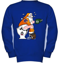 Load image into Gallery viewer, Santa Boise State Broncos in bathroom shirt