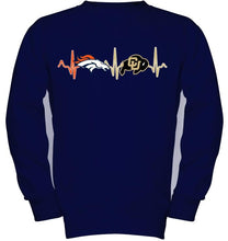 Load image into Gallery viewer, Denver Broncos Colorado Buffaloes heartbeat shirt