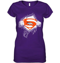 Load image into Gallery viewer, Denver Broncos Superman Ripped shirt