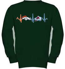 Load image into Gallery viewer, Denver Broncos Colorado Avalanche heartbeat shirt