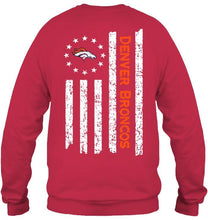 Load image into Gallery viewer, Denver Broncos star american flag on back shirt