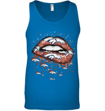 Load image into Gallery viewer, Denver Broncos heart glitter pattern lips shirt