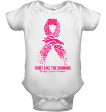 Load image into Gallery viewer, Denver Broncos fight like the Broncos br east cancer warrior shirt