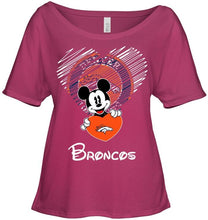 Load image into Gallery viewer, Mickey loves Denver Broncos fan hoodie