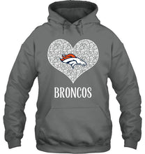 Load image into Gallery viewer, Denver Broncos heart floral pattern shirt