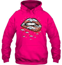 Load image into Gallery viewer, Denver Broncos heart glitter pattern lips shirt