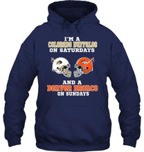 Load image into Gallery viewer, I'm Colorado Buffaloe on saturdays and Denver Bronco on sundays shirt