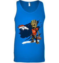 Load image into Gallery viewer, Denver Broncos angry baby groot ripped shirt