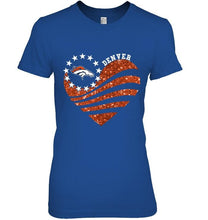 Load image into Gallery viewer, Denver Broncos glitter heart shirt