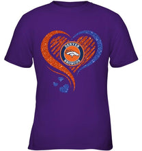 Load image into Gallery viewer, Denver Broncos heart glittering shirt