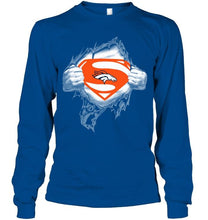 Load image into Gallery viewer, Denver Broncos Superman Ripped shirt