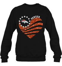Load image into Gallery viewer, Denver Broncos glitter heart shirt